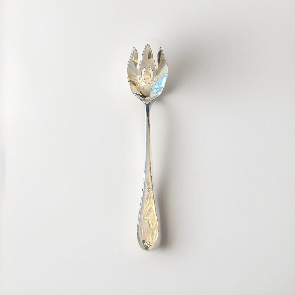 Temp-tations Serving Fork Spoon Spork Silver 11.5 Inch Floral Stainless Steel